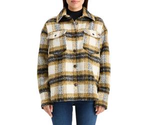 Scotch & Soda Brushed Check Wool Mix Shirt Jacket Olive Check size M | Jackets Outlet | Women | Green M