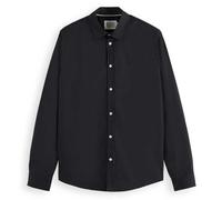 Scotch & Soda Men's Core-Poplin Solid Shirt, Black, L