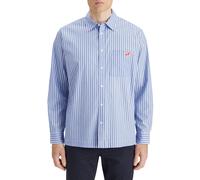 Scotch & Soda Core - The Free Spirit Peace Bird Poplin Shirt Blue White St size XL | Formal Shirts Outlet | Men | Blue XL