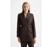 Scotch & Soda Double Breasted Lurex Pinstripe Blazer Chocolate Plum size L | Blazers Outlet | Women | Brown L
