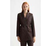 Scotch & Soda Double Breasted Lurex Pinstripe Blazer Chocolate Plum size M | Blazers Outlet | Women | Brown M