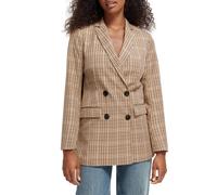Scotch & Soda Double Breasted Tailored Blazer In Yarn Dye Check Combo X size M | Blazers Outlet | Women M