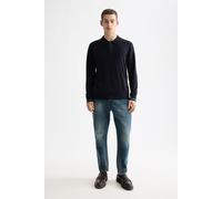 Scotch & Soda Ecovero Blend Knitted Long Sleeve Polo Anthracite size L | Poloshirts Outlet | Men L