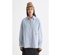 Scotch & Soda Embroidered Girlfriend Shirt Faded Denim Lavender Stripe size 34 | Button-Down Shirts Outlet | Women | Blue 34