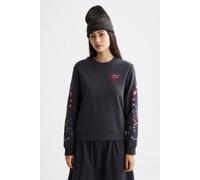 Scotch & Soda Embroidered Regular Fit Sweatshirt Charcoal Art size S | Sweaters Outlet | Women | Black S