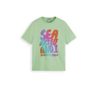 Scotch & Soda Front Artwork T-shirt Washed Neon Lime size S | Print T-Shirts Outlet | Men | Green S