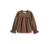 Scotch & Soda Girl Allover Printed Structured Cotton Top Mindful Ditsy size 6 | Shirts Outlet | kids 6