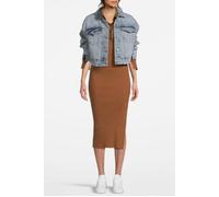 Scotch & Soda Henley Mock Neck Dress Medium Brown W/ Ivory Contrast size S | Midi Dresses Outlet | Women | Brown S