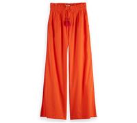Scotch & Soda High Rise Cotton Voile Pull On Pant Candy Red size XS/32 | Wide Pants Outlet | Women | Red XS/32