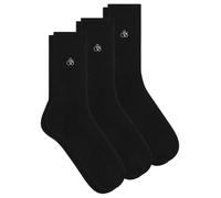 Scotch & Soda Men's 3PK Non Terry Casual Crew Socks, Black, One Size (Pack of 3)
