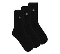 Scotch & Soda Men's 3PK Non Terry Casual Crew Socks, Black, One Size (Pack of 3)