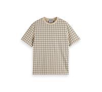 Scotch & Soda Men's Regular Fit Mini All Over Print T-Shirt, Parchment Geo Flower 7453, L