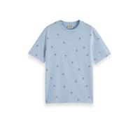 Scotch & Soda Men's Regular fit Micro AOP T, Shirting Blue, L