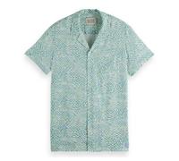 Scotch & Soda Men's AOP Short-Sleeved Regular Fit Viscose Shirt, Luna Ditsy Green AOP, L
