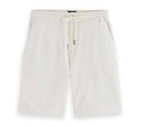 Scotch & Soda Men's CORE-Fave-Cotton-Linen Twill Bermuda Short, White, 33W