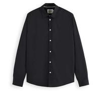 Scotch & Soda Men's Core-Poplin Solid Shirt, Black, XL