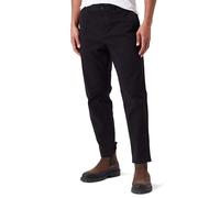 Scotch & Soda Men's Drift-Garment-Dyed Stretch Cotton Twill Chino, Black 0008, 34 W/32 L
