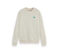 Scotch & Soda Mens Essential Badge Logo Crewneck Sweatshirt, Eggnog, XL UK