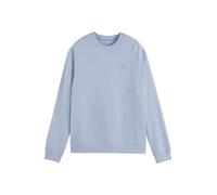 Scotch & Soda Mens Essential Badge Logo Crewneck Sweatshirt, Sky Blue, S UK
