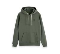 Scotch & Soda Mens Essential Badge Logo Hooded Sweatshirt, Thyme, S UK