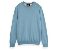 Scotch & Soda Men's Essential Crewneck Pullover Sweater, Bay Blue, M