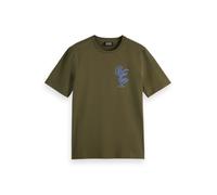 Scotch & Soda Men's Front Left Chest Artwork T-Shirt, Classic Green, S