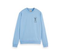 Scotch & Soda Men's Left Chest Artwork Sweatshirt, Spring Blue, M