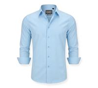 Scotch & Soda Men's Light Blue Modern Fit Dress Shirt, Light Blue, 16.5" Neck
