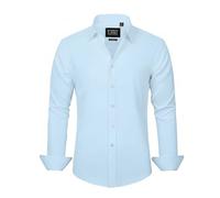 Scotch & Soda Men's Light Blue Modern Fit Dress Shirt, Light Blue, 18" Neck