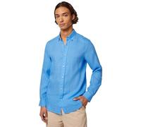 Scotch & Soda Men's Linen Button-Down Shirt, Aqua Blue, S