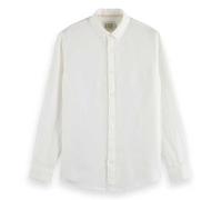 Scotch and Soda Linnen Overhemd White Beige Off-White size M