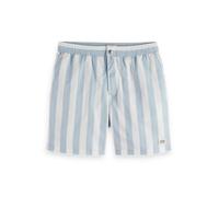 Scotch & Soda Men's Mid Length Swimshort Board Shorts, Sky Blue Stripe, S
