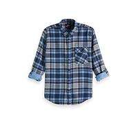 Scotch & Soda Men's Regular Fit Brushed Check Shirt w/Tonal Inside Combo B Large