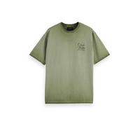 Scotch & Soda Men's Relaxed Fit Inside Out Cold Dye T-Shirt, Army, M
