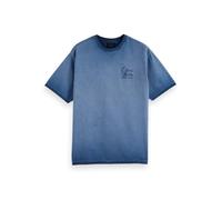 Scotch & Soda Men's Relaxed-fit Inside Out Cold dye T-Shirt, Atlantic Blue, M