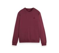 Scotch & Soda Men's Seasonal core-Badge Logo Crew Sweatshirt, Bordeaux, L