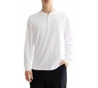 Scotch & Soda Mens Slub T-Shirt Henley, Bright White 101, XL UK