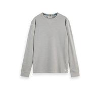 Scotch & Soda Men's Waffle Regular fit Long Sleeve t-Shirt, Light Grey Melange, M