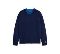 Scotch & Soda Merino Double Face Dropped Shoulder Crewneck Navy size XL | Sweaters Outlet | Men | Blue XL