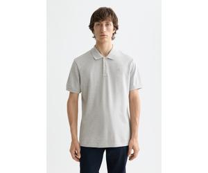 Scotch & Soda Nos Chest Logo Regular-fit Pique Polo Grey Melange size M | Poloshirts Outlet | Men | Gray M