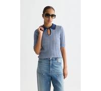 Scotch & Soda Pointelle Collared Knitted Tee Infinity Melange size S | Blouses Outlet | Women S