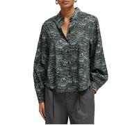 Scotch & Soda Printed Balloon Sleeve Shirt Feather Bottle Green size 36 | Button-Down Shirts Outlet | Women | Green 36