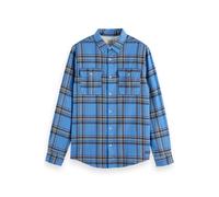 Scotch & Soda Regular Fit Multicoloured Flannel Check Shirt Blue Check size M | Casual Shirts Outlet | Men | Blue M
