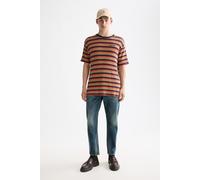 Scotch & Soda Relaxed Fit Chunky Waffle Stripe T-shirt Light Brown Multi S size S | Print T-Shirts Outlet | Men | Brown S