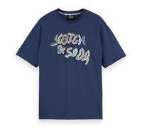 Scotch & Soda Relaxed Fit Front Artwork T-Shirt, Atlantic Blue 401, L
