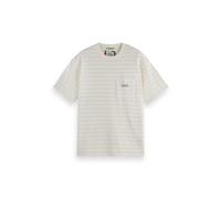 Scotch & Soda Relaxed-fit Horizonal Textured T-shirt Eggnog size L | Basic T-Shirts Outlet | Men L
