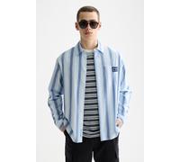 Scotch & Soda Shadow-stripe Relaxed-fit Shirt Peacoat Shadow Stripe size S | Casual Shirts Outlet | Men S