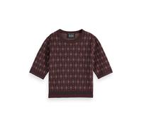 Scotch & Soda Short Sleeve Jacquard Pullover Dark Bordeaux size S | Knitted Sweaters Outlet | Women S