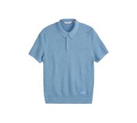Scotch & Soda Ss Neps Texture Stitch Polo Sweater Sky/pewter size S | Sweaters Outlet | Men S