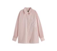 Scotch & Soda Striped Girlfriend Poplin Shirt Shirting Pink/ Charcoal Stri size 34 | Button-Down Shirts Outlet | Women | Pink 34